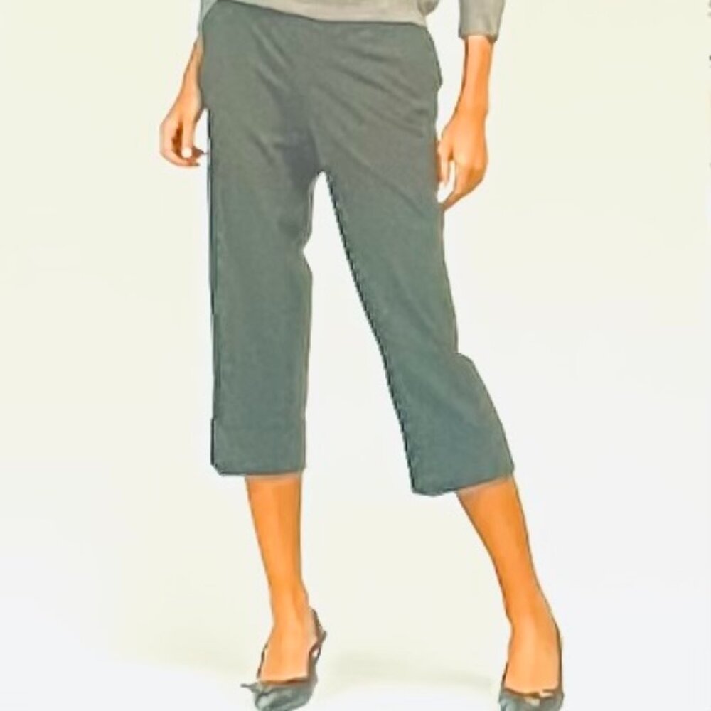 Rachel Zoe Straight Leg Cropped & Cuffed Pants in Black (10) New With Tag